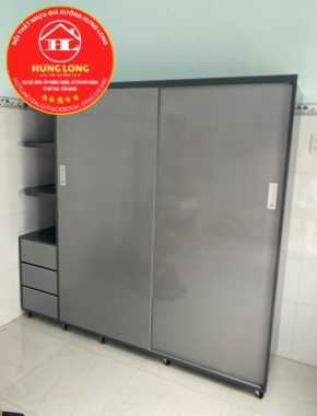 Tủ áo cửa lùa nhựa cao cấp vincoplast màu vc35 kết hợp vc19.