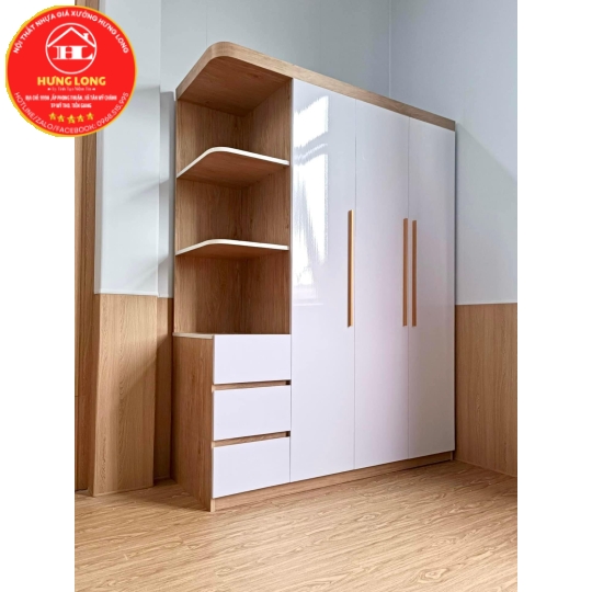Tủ áo 3 cánh 1 kệ màu hy89 kết hợp vc01 giá rẻ mỹ tho 