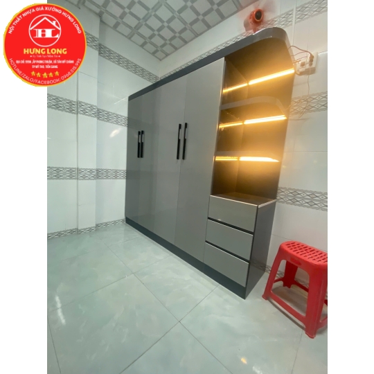 Tủ nhựa 4 cánh 1 kệ nhựa cao cấp vincoplast giá rẻ Mỹ tho 